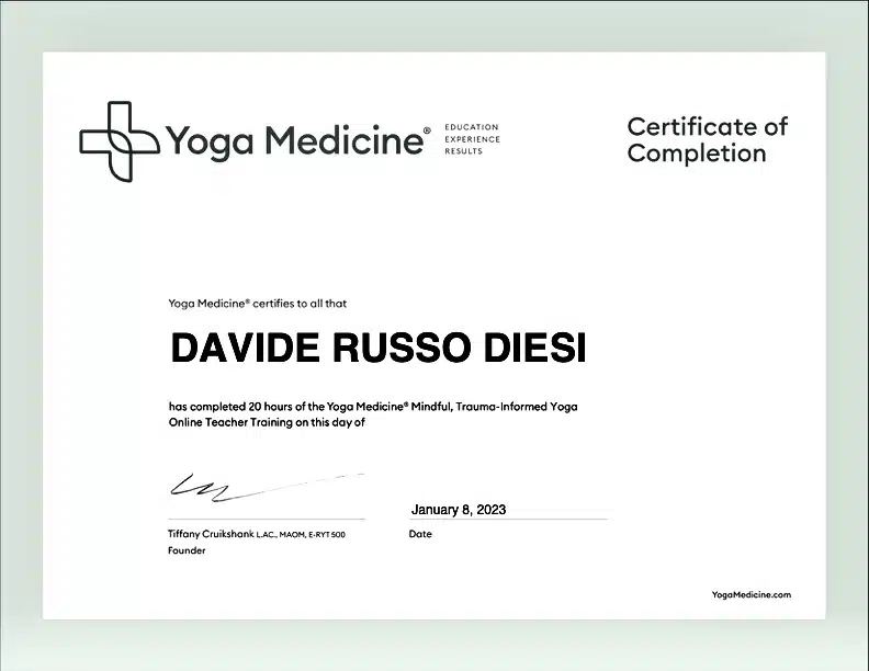 Certificated of Mindful Trauma-Informed Yoga